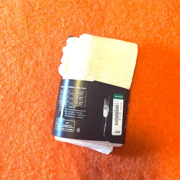 Off white cream touch of cashmere diamond tights made in Italy NWT - Picture 5 of 7